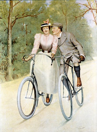 Paar beim Radfahren, 1893 von Georges Debrock